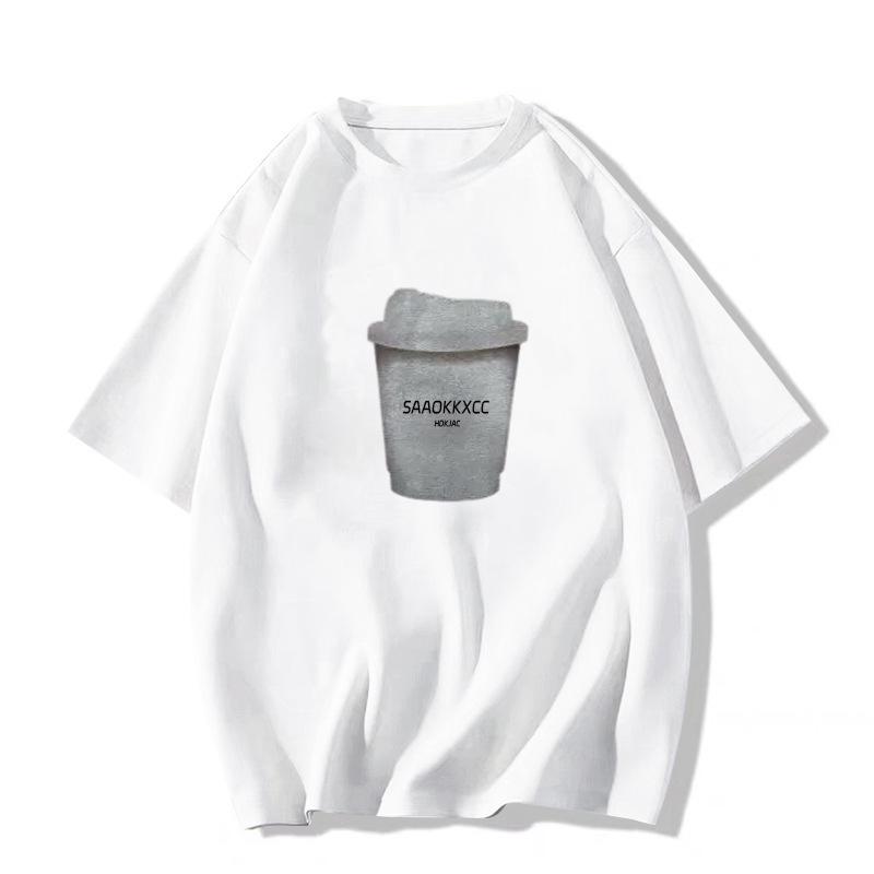 Women's Black Retro Oversized Cotton T-Shirt - Short Sleeve, Straight Shoulder, Summer Trend