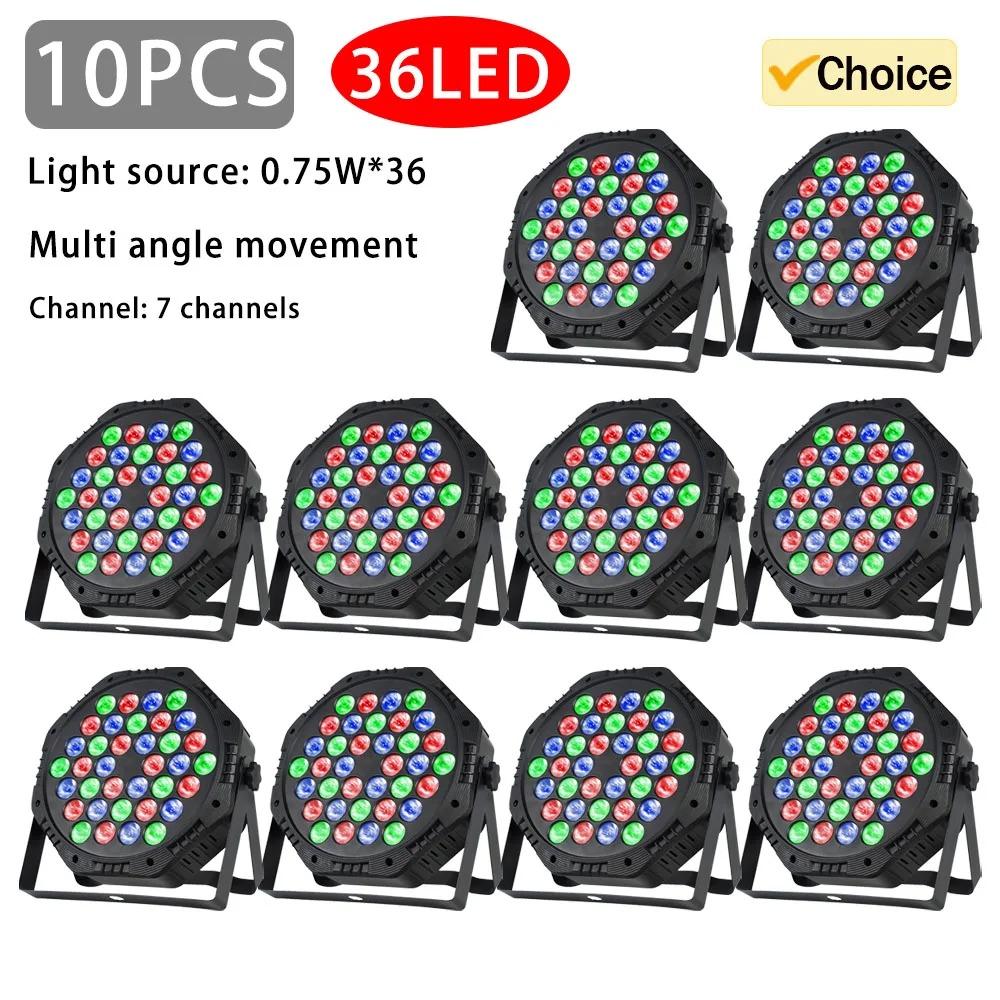 1/5/10PCS LED Colorful Dyeing Stage Lights 0.75W*36 Full Color Remote Control Lamp Wedding Par Performance Surface Light Flash