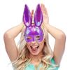 Lovely Masquerades Mask Rabbit Ears Mask Rabbit Half Face Mask Cosplay Halloween Costume Accessory for Birthday Party