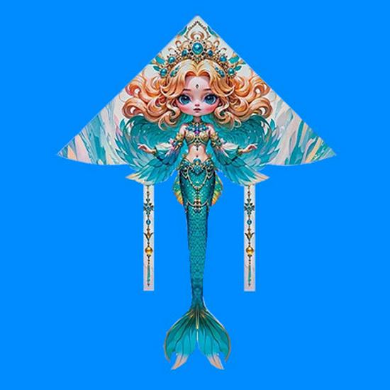 Mermaid Style Cartoon Kite for Kids – Easy to Fly in Light Breeze, High-Grade Outdoor Toy