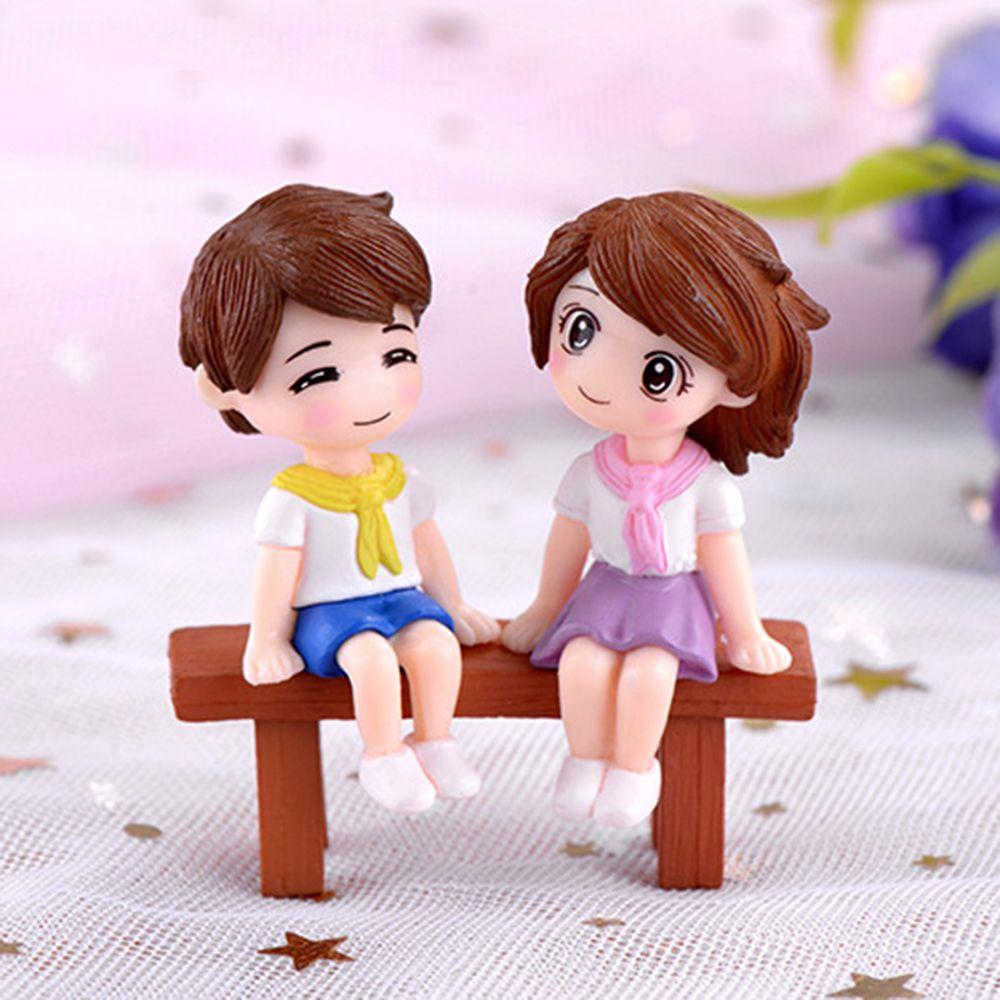 2/3Pc Sweety Lovers Home Micro Landscape Grandpa Grandma Miniatures Ornaments Christmas Decoration Fairy Garden Figurines