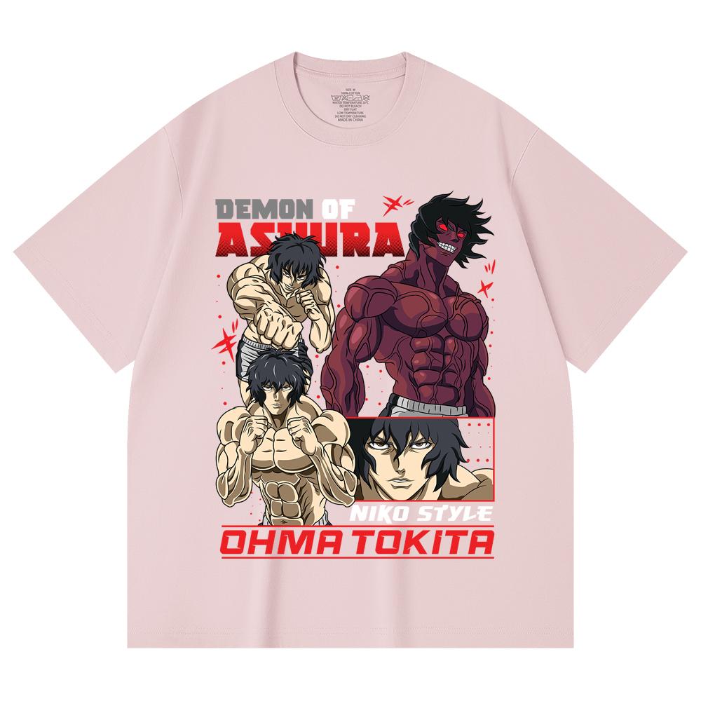 230 Gsm 100% Cotton Baki V5 Ohma Print Unisex Heavy Cotton T Shirt
