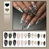 French Flame Mirror Powder Liquid Metal Style Wear-On Nails