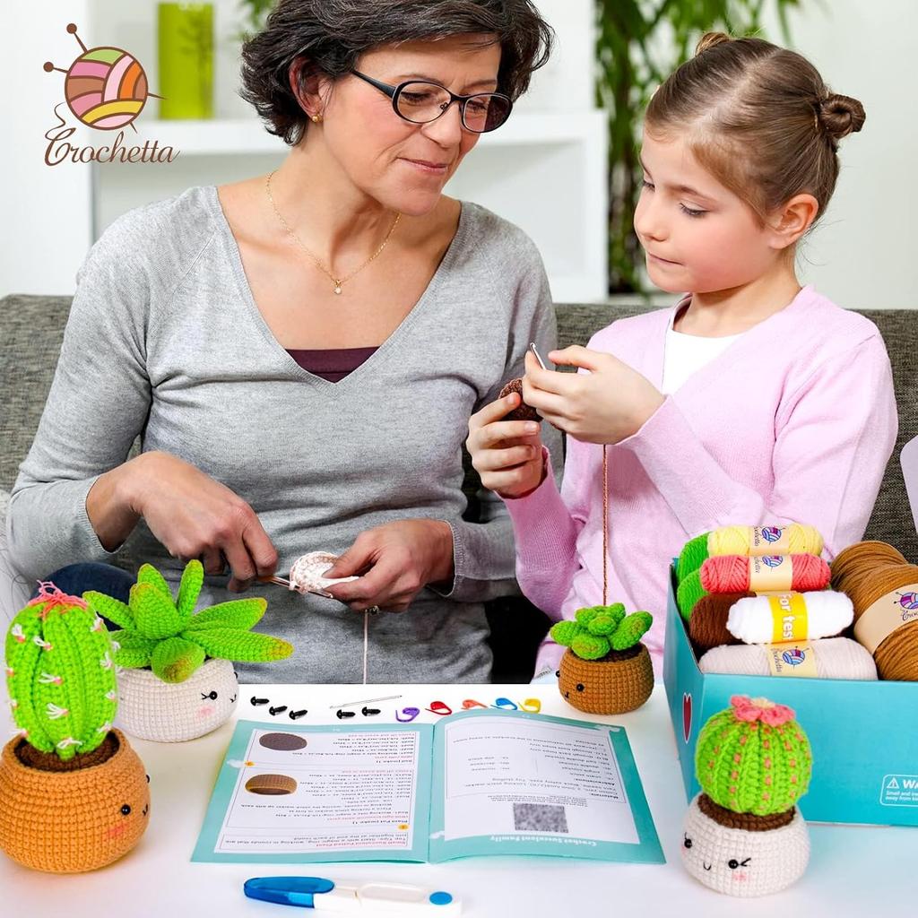 Crochetta Crochet Kit for Beginners - Crochet Starter Kit with Step-by-Step Video Tutorials, Learn to Crochet Kits for Adults and Kids, DIY Knitting