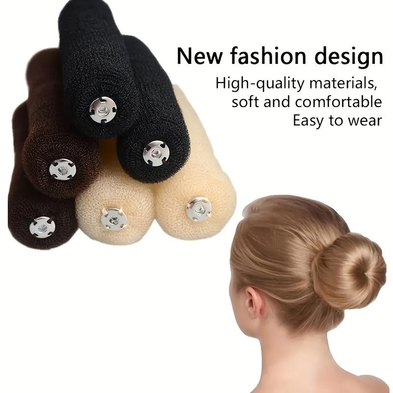 1PC Elegant Retro Mesh Bun - Hollow Hair Band for Classic Disc Hair, DIY Foam Bun Tool with Snap Button