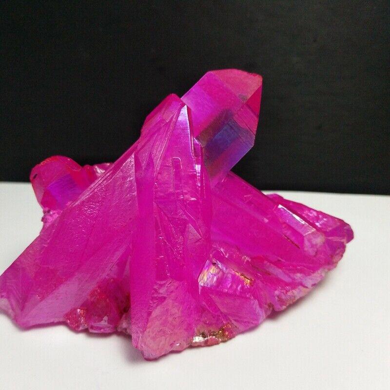 Natural Titanium Druzy Quartz Cluster Crystal Red Geode Gemstone Decor Specimen