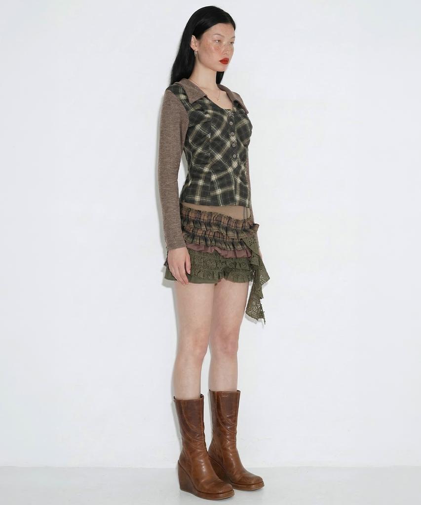 SETSETSET Tattered Skirt Pants