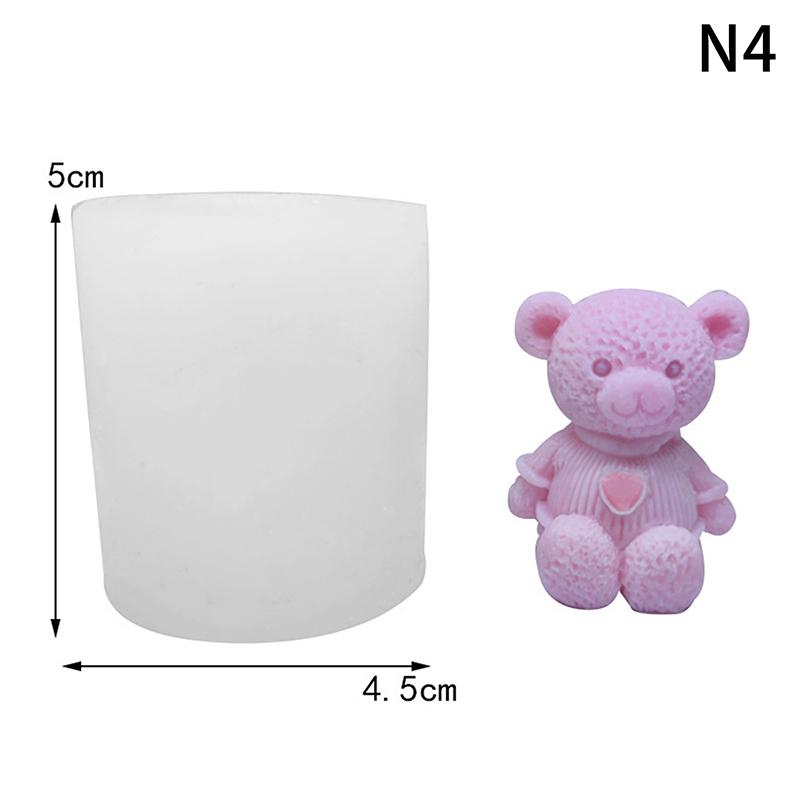 3D Silikonová forma na svíčky DIY Roztomilý medvídek Svíčka pro mazlíčky Čokoláda Led Dort Výrobní potřeby Ručně vyráběné mýdlo Sádra Pryskyřičná forma Dekor Dárky