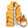 Gilet da Uomo Zip Caldo Inverno Spesso Autunno Senza Maniche Giubbotti Maschile Arancione Nero Gilet Taglia Grande Grande