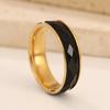 S/6mm/8mm Wide Ring Men Women Stainless Steel Black Crystal Minimalist Trendy Rings Couple Jewelry Wedding Band