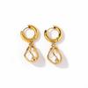 Ying Tai 18K Gold Titanium & Stainless Steel Pearl Stud Earrings for Women - Highly Polished, Non-fading European American Style