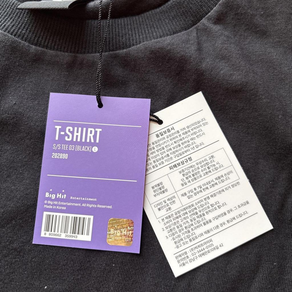 [USED] BTS DYNAMITE T-shirt, Size L, Black, with Tags