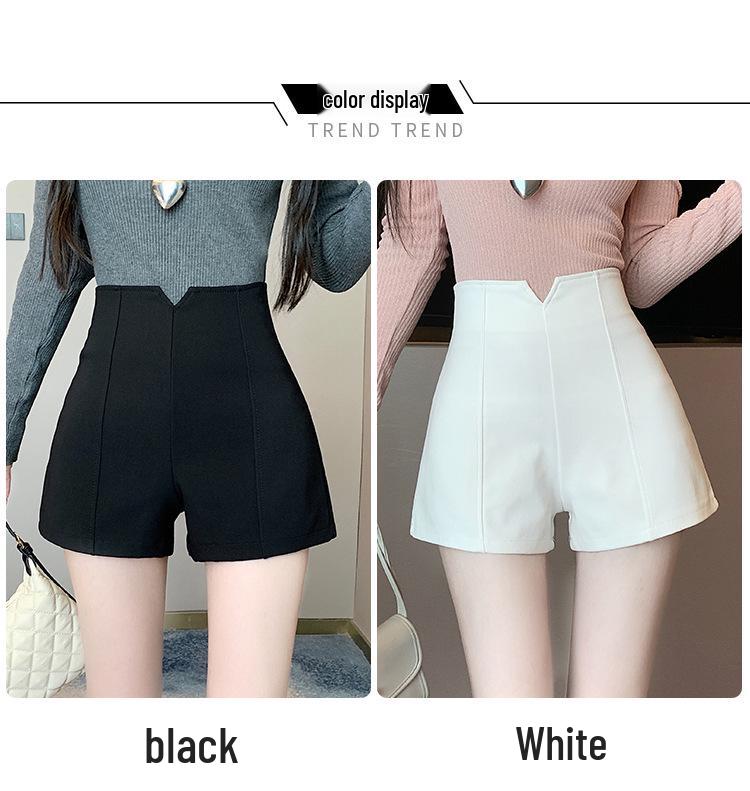 High-Waisted Black Slim-Fit Shorts 2024 Summer Women's Fashion