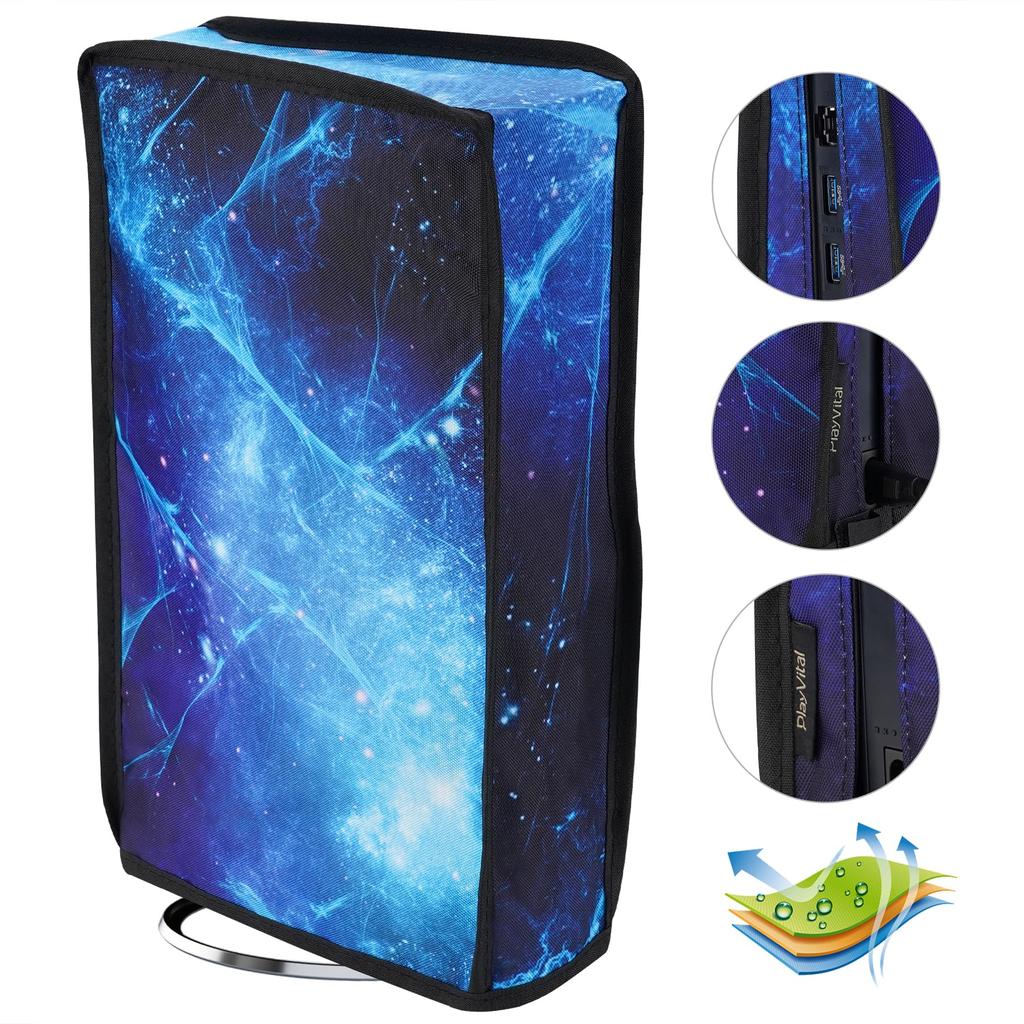 PlayVital Staubschutzhülle Kompatibel mit neuer Version PS5 Slim Disc-Version Muster Nylon Staubschutzhülle Kompatibel mit PS5 Slim Disc-Version Konsole