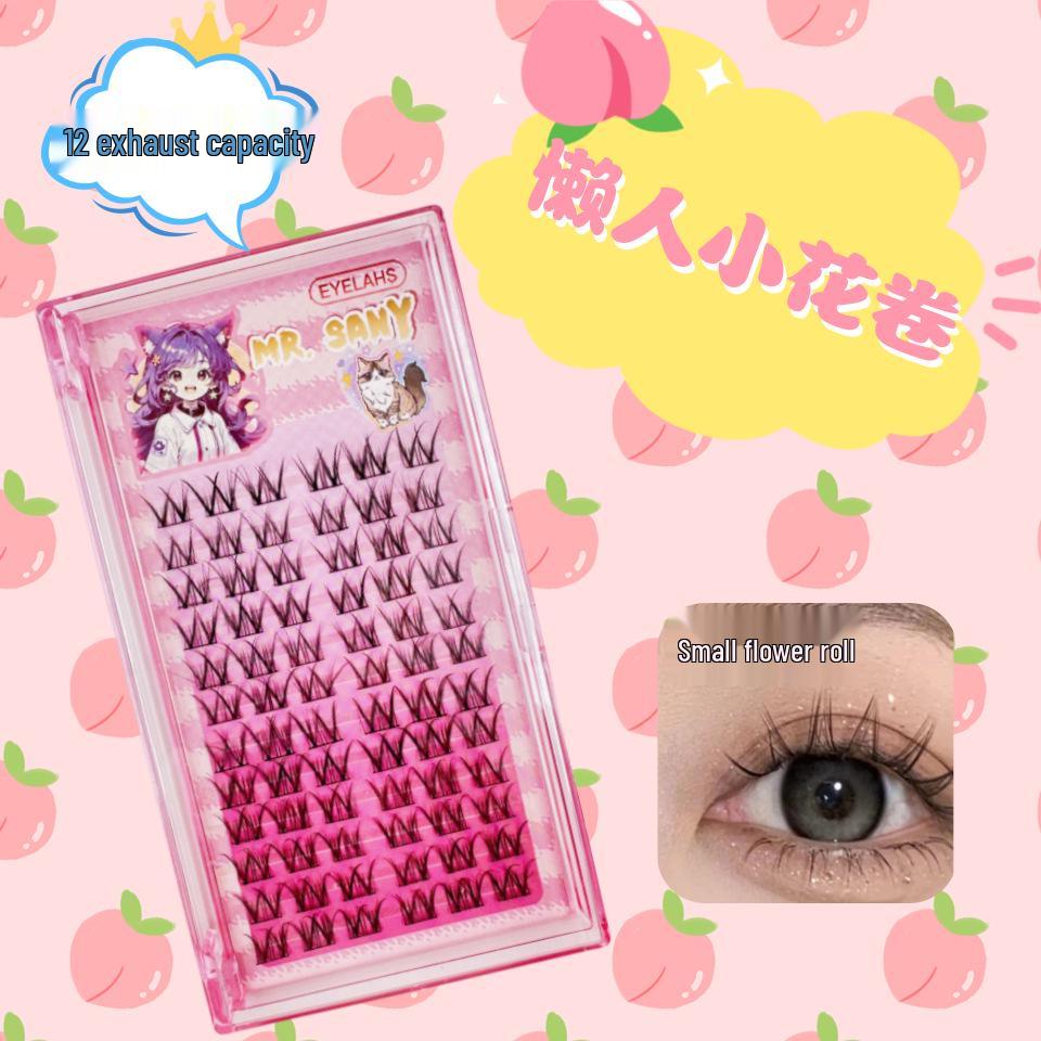 

12-Row Double-Pointed Spiked Wheat Ear Faux Eyelashes, Black Stem, Thick, Barbie-Style, Natural Look.