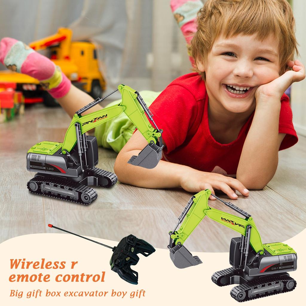 Remote Control Excavator Toys For Boys,16 Channel Speed Control RC Excavator Construction Toys With Metal Shovel & Light,Simulated ,Christmas Birthday
