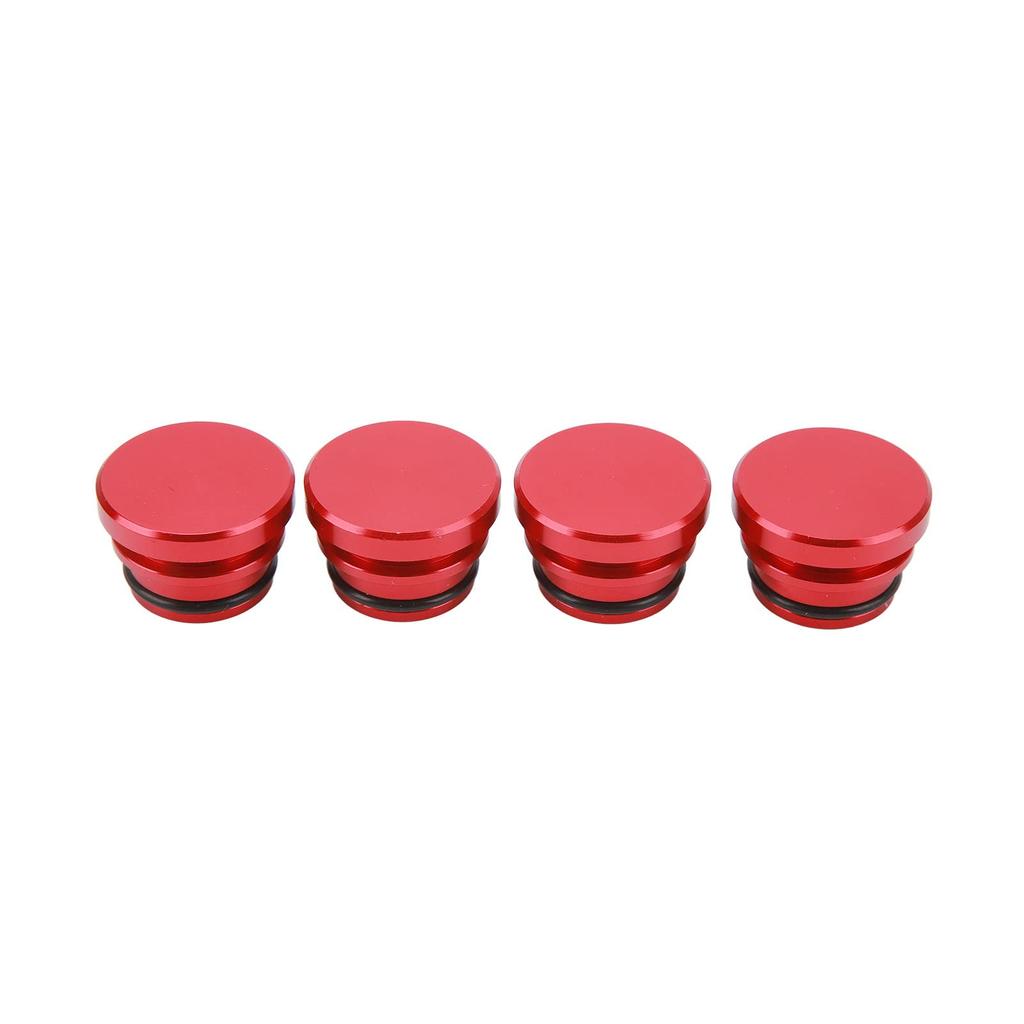 4pcs Cigarette Lighter Dustproof Plug, Universal Aluminum Car Waterproof Cigarette Lighter Cover Cap, Cigarette Lighter Socket Cap Set (Red)
