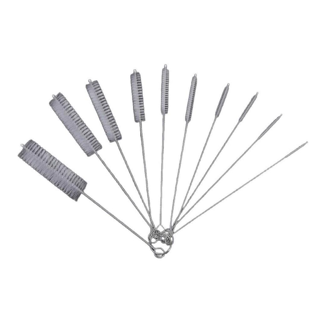 10-teiliges tragbares Set aus 304 Edelstahl-Strohhalmen & Bürsten für Babyflaschen & Glasbecher