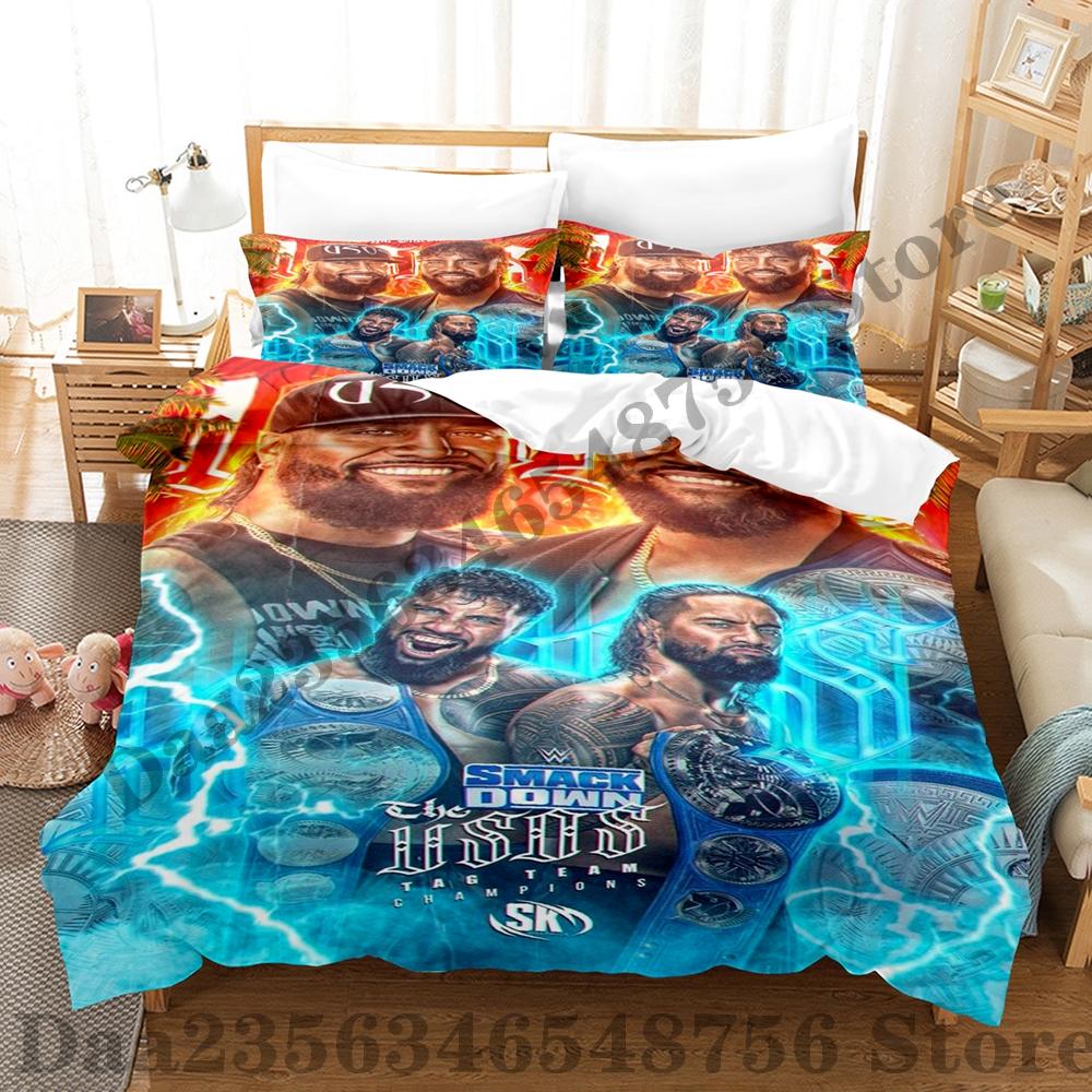 

Jey Uso Bedding Set Single Twin Full Queen King Size Bed Set Adult Kid Bedroom Duvetcover Sets Anime Bed Sheet Set EU Single(135*200cm)3pcs