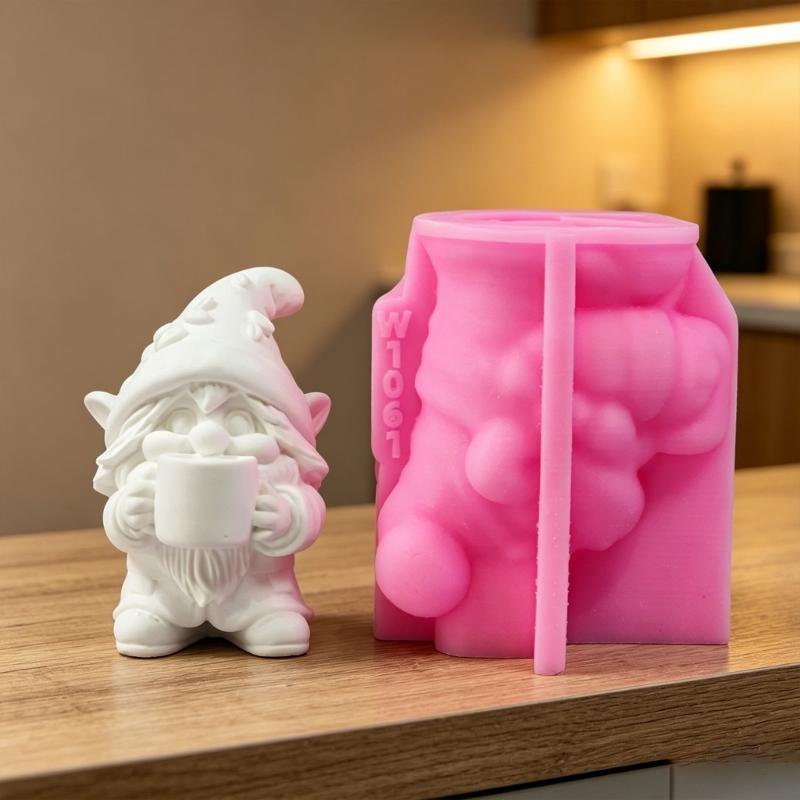 3D Dwarf Figurine Silicone Mold For Resin Casting and Making Candle Soap Chocolate and Gypsum Sculpture Christmas Decoration