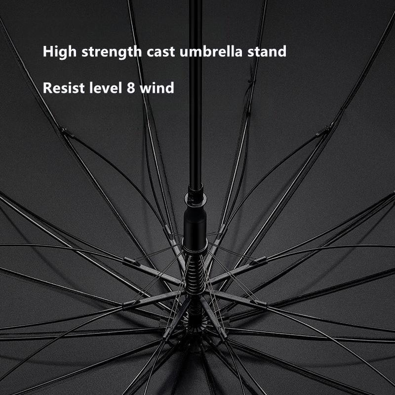 Light Luxury Long Wooden Handle Umbrella Enlarged Thickened Reinforcement Windproof Straight Handle Business Golf Umbrella