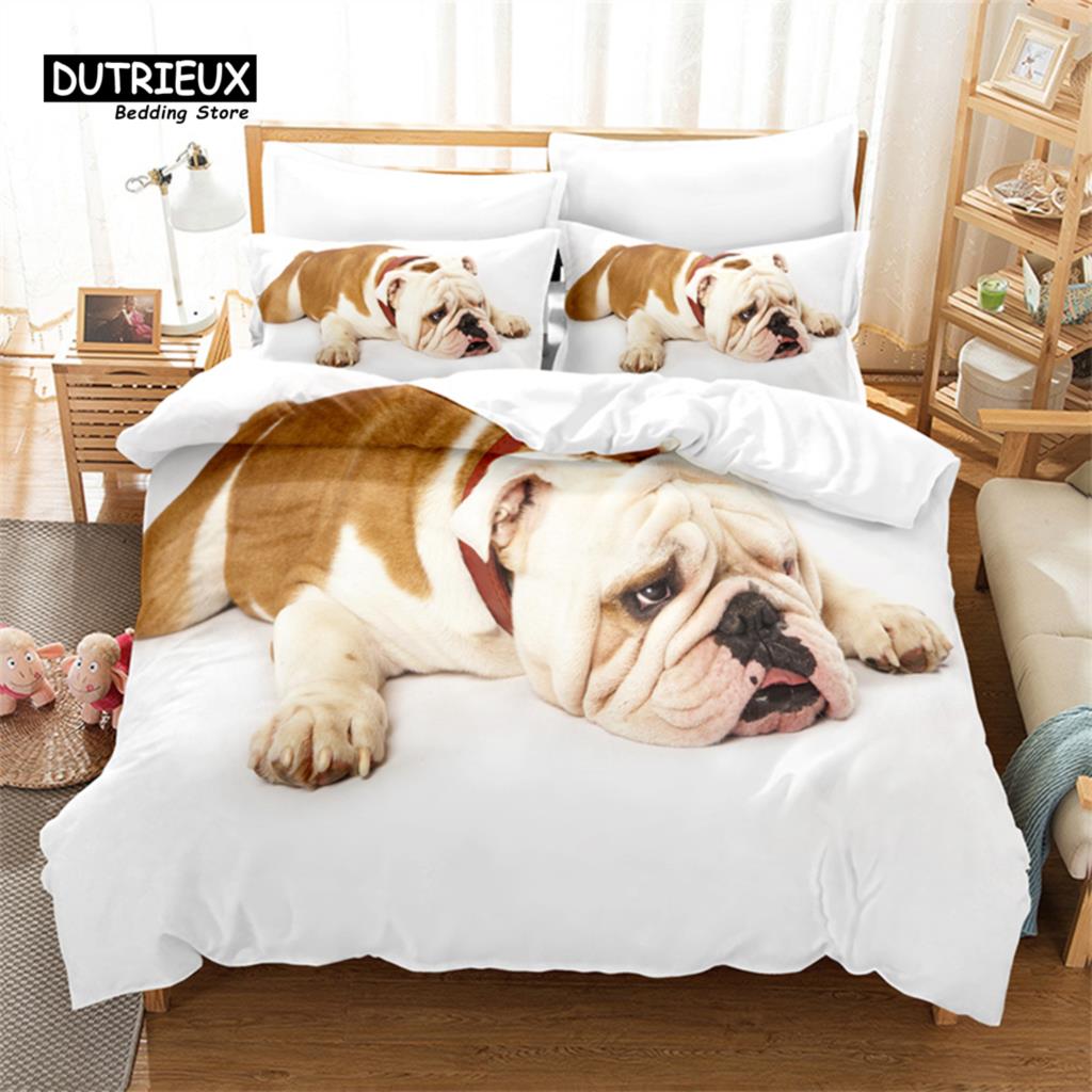 Cute Animals, Dogs Duvet Cover Set, Fashion Bedding Set, Soft Comfortable Breathable Duvet Cover, For Bedroom Guest Room Decor