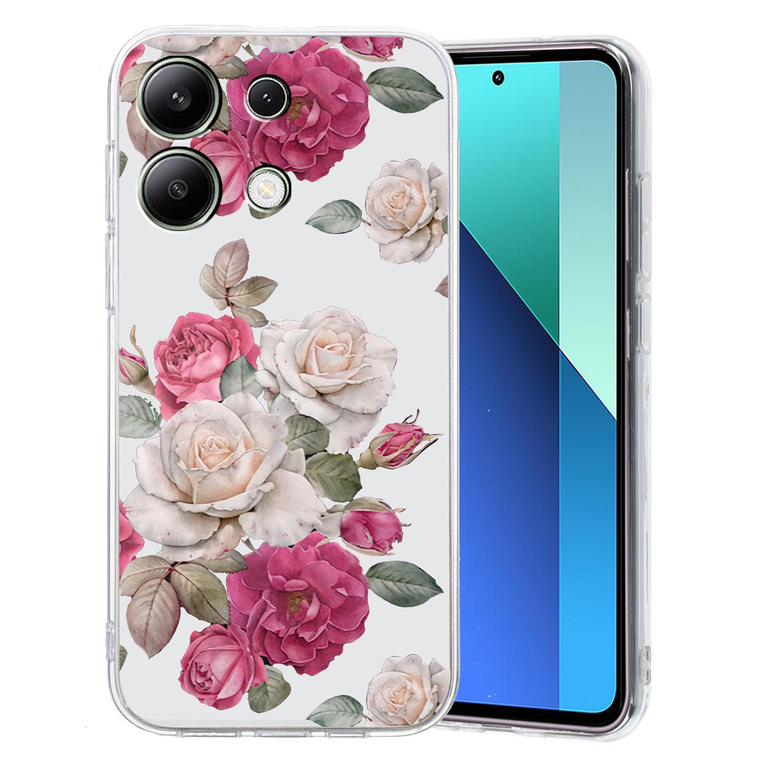 

For Xiaomi Redmi Note 13 Pro 4G/Poco M6 Pro 4G TPU Phone Case Pattern Printing Peony