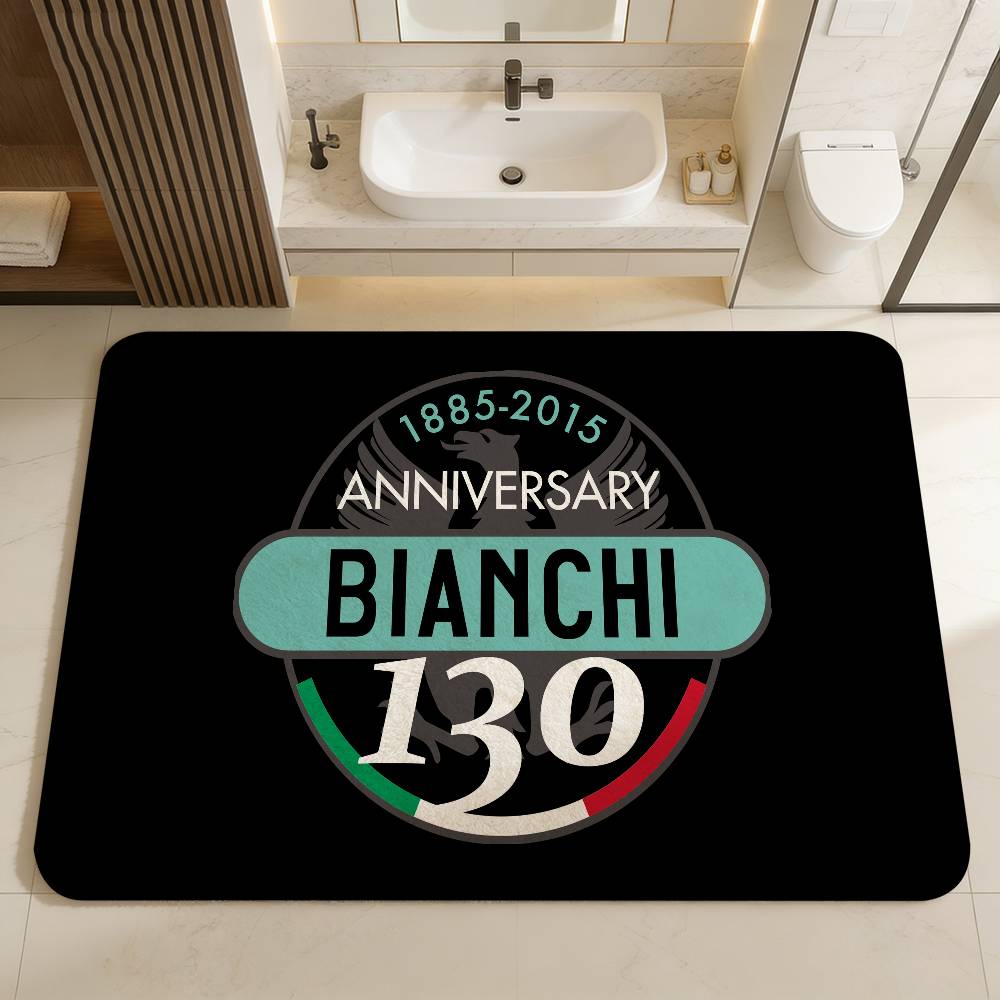 

B-BianchiS Bike Logo Bathroom Mat Anti-slip Absorb Water Long Strip Cushion Bedroon Mat Welcome Doormat 40x60cm