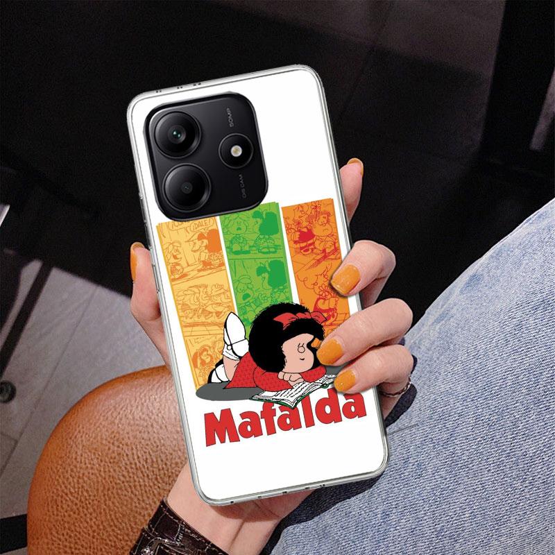 Cartoon Cute Mafalda Phone Case For Xiaomi Redmi Note 15 14 13 12S 12 11 Pro Plus 14S 11S 11E 10 10S 11T 5G Personalized Cover R