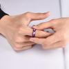Fashion Purple Dragon Phoenix Stainless Steel Couple Rings Inlay Purple Carbon Fiber For Men Women Wedding Jewelry