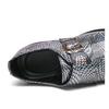 Silver Demon Pointed Toe Leather Shoes: Color-Changing, Trendy Casual Footwear for Men, Perfect for Nightclubs and All Seasons.
