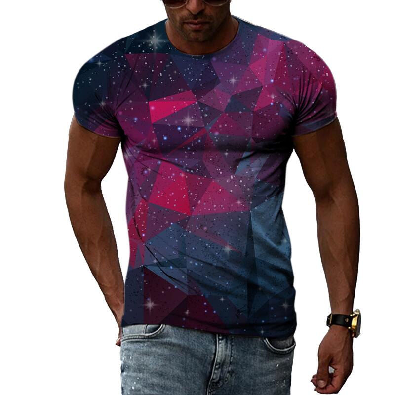 Sommer Mode Kreative Abstrakte Grafik T Shirts Für Männer Casual 3D Drucken Hip Hop Harajuku Persönlichkeit Rundhals Kurzarm