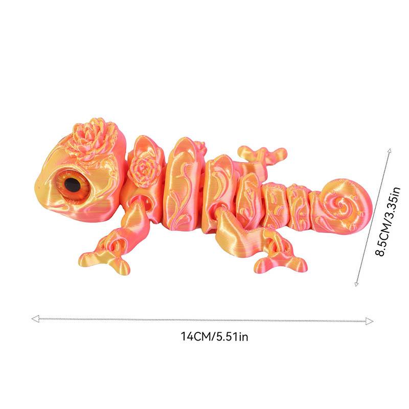 14cm 3D Printing Chameleon Toy Simulation Eyeball Chameleon Animal Model Figure Home Decoration Creative Toy Gifts
