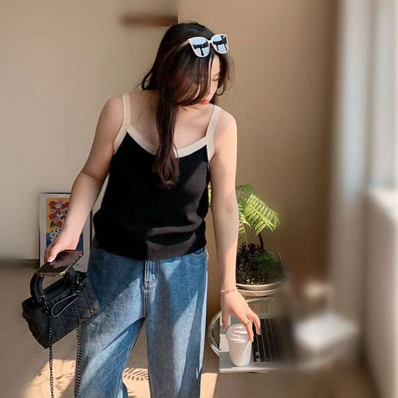 

Plus Size Women s Camisole Top: Sleeveless, Loose Fit, Tummy-Slimming, Versatile Base Layer for Spring/Autumn (80-200 Jin). L (80-110 jin)