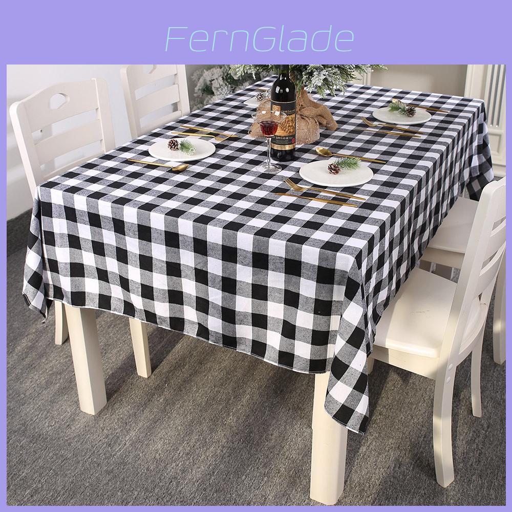 Christmas Tablecloth With Red Black Plaid Fabric For Holiday Home Decor