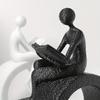 Plastic Reading Figurines Statue Modern Abstract Art Sculpture Collectibles Bookshelf Decorations for Home Office Bedroom