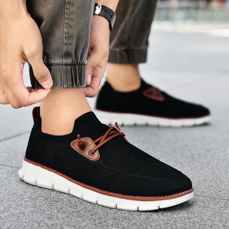 TUINANLE Herrloafers Svarta Sneakers Större Storlekar 40-50 Skor Casual Sneakers Andningsbara Nätskor