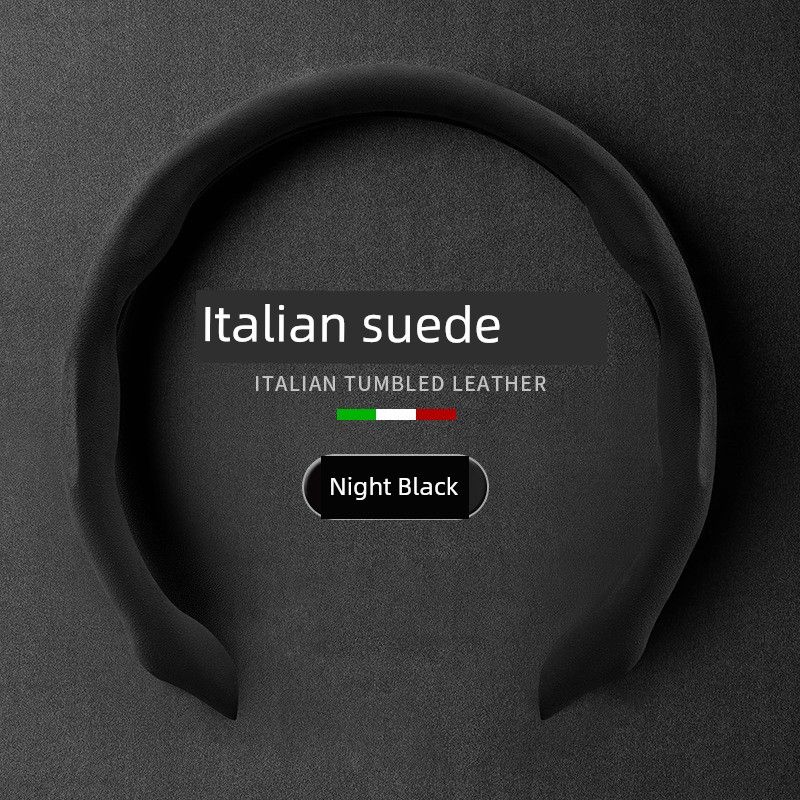 Steering Wheel Cover, Suede Leather, Breathable, Sweat-Absorbent, Non-Slip, Wear-Resistant, High-End Universal Handle Cover, Suitable for All Seasons