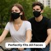 Yugan Anti Pollution Reusable and Washable Cotton Face Mask for Adult, Unisex, Soft Breathable Oxford Fabric (Black - 6 Pcs - Adult)
