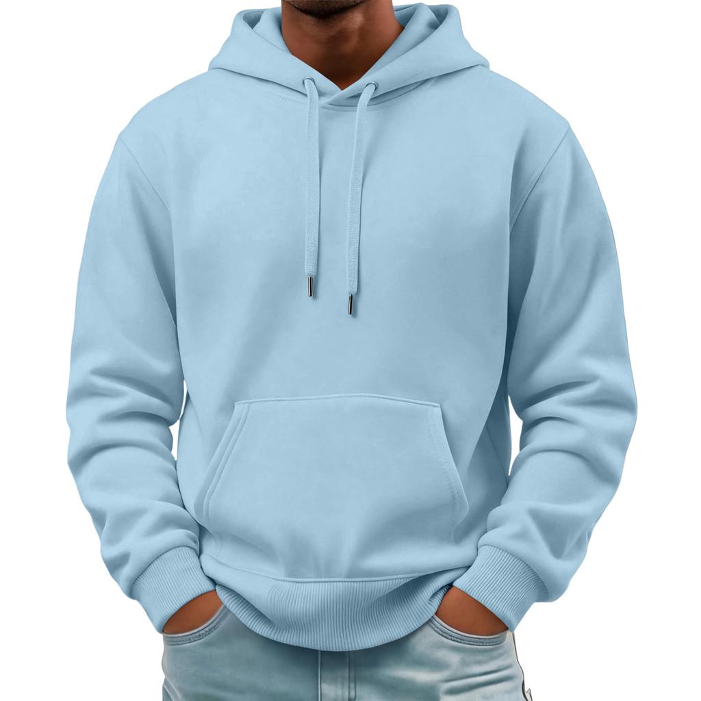 Men's Basic Long Sleeve Hoodie with Pocket