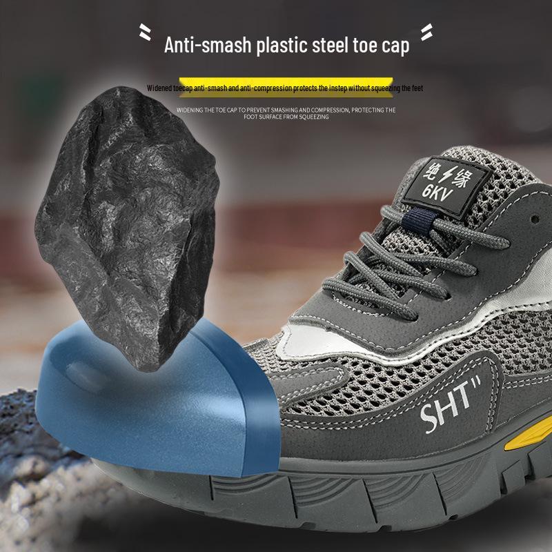 Lightweight Breathable Safety Shoes: Anti-Smash, Anti-Puncture, Anti-Slip, Anti-Odor. Ideal for Construction Sites with Soft Soles.