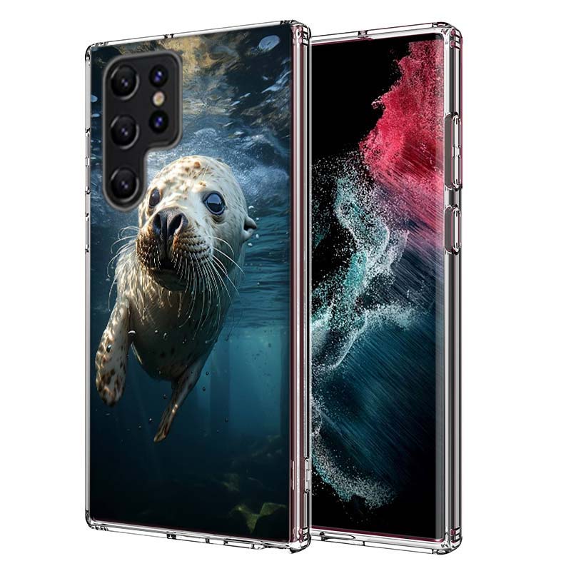 Seal Alert Capa Phone Case For Samsung S26 Ultra S25 Edge Galaxy S23 S21 S20 S24 FE S22 S10 Plus Cover Clear TPU Shell Coque Wit
