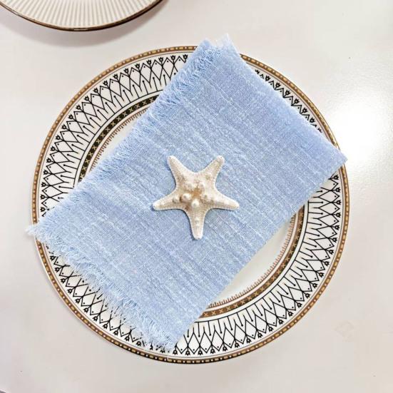 Bohemian Napkin with Fringe Solid Color Dinner Napkin Machine Washable Rustic Napkin for Home Farmhouse Party Wedding Dining Table Decor