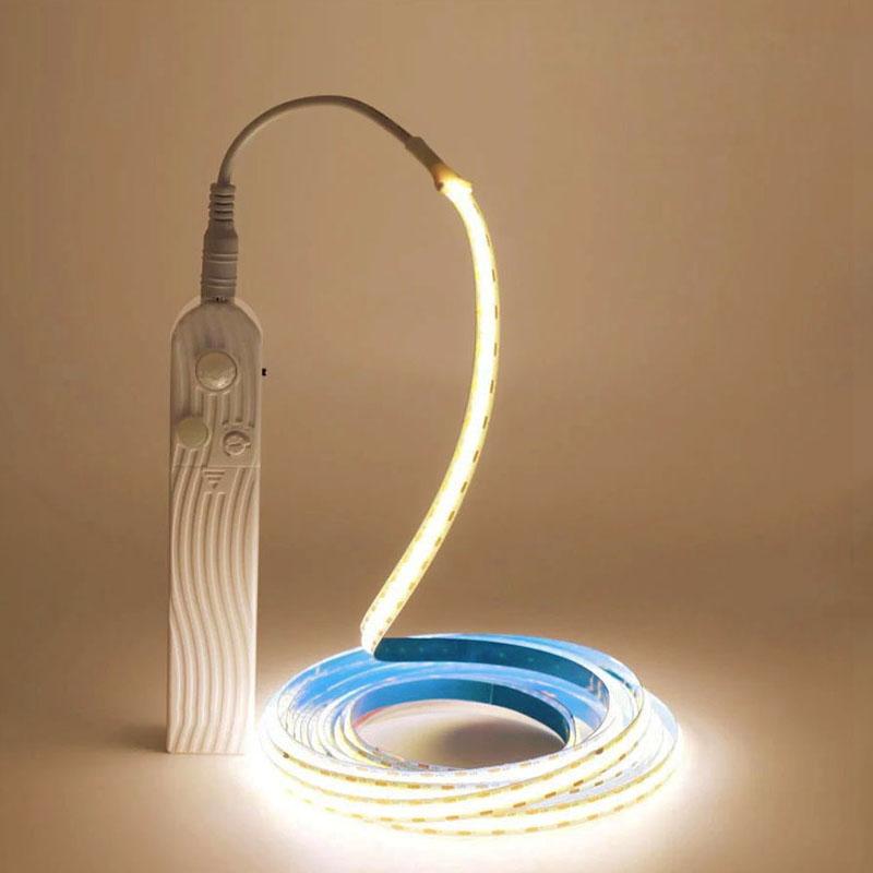 BMW 8MM COB Led Strip 5V With Motion Sensor Flexible LED Tape Battery Powered 320LEDs/M Induction Night Light For Stair Kitchen