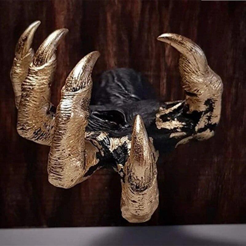 Hexenhand-Wandbehang-Statue, Harz, Retro-ästhetische Kunst-Skulptur, Halloween-Dekoration, Schmuck-Display, Kleiderbügel