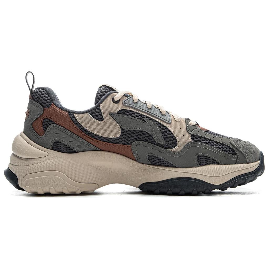 Li Ning Churui V2 Trend Klassisch Verschleißfest Rutschfest Low-Top Freizeitschuhe Herren Sneaker Schwarz Grau Grün AGCU375-3