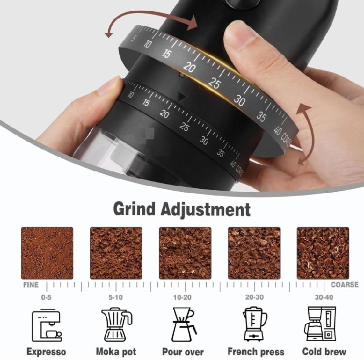 Portable Coffee Mill Coffee Grinder Rechargeable Grinding Machine Plastic Texture Suitable for Convenient Outdoor Use