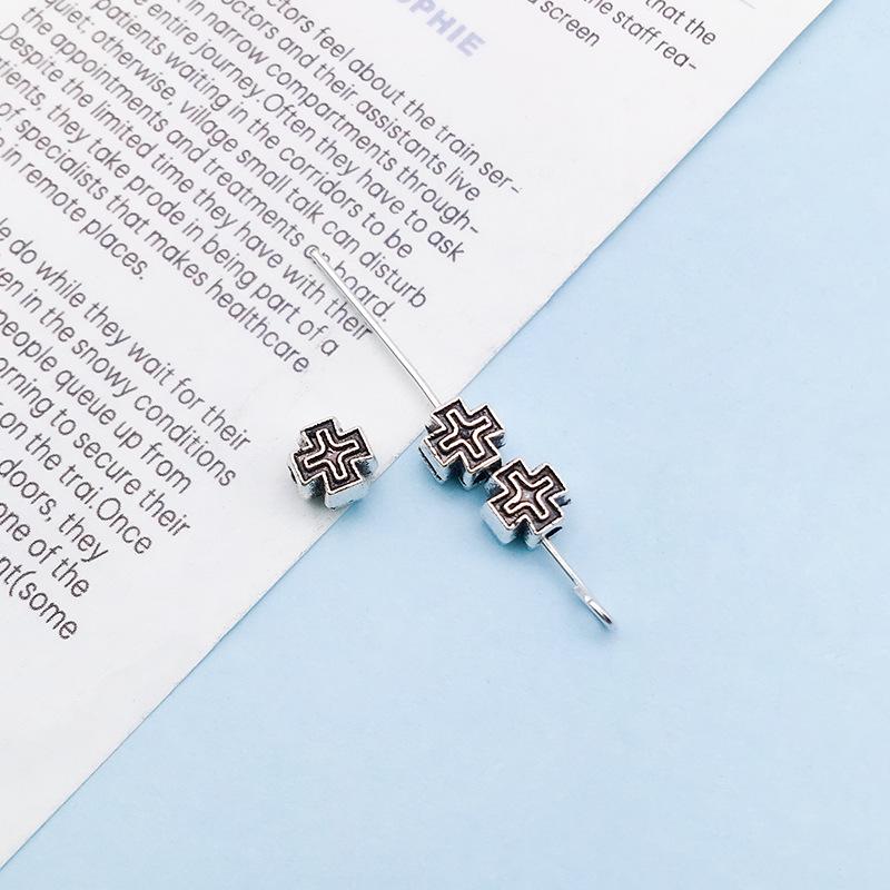 Retro Antique Tibetan Silver Spacer Beads for DIY Jewelry - Large Hole Alloy Beads for Bracelets & Necklaces