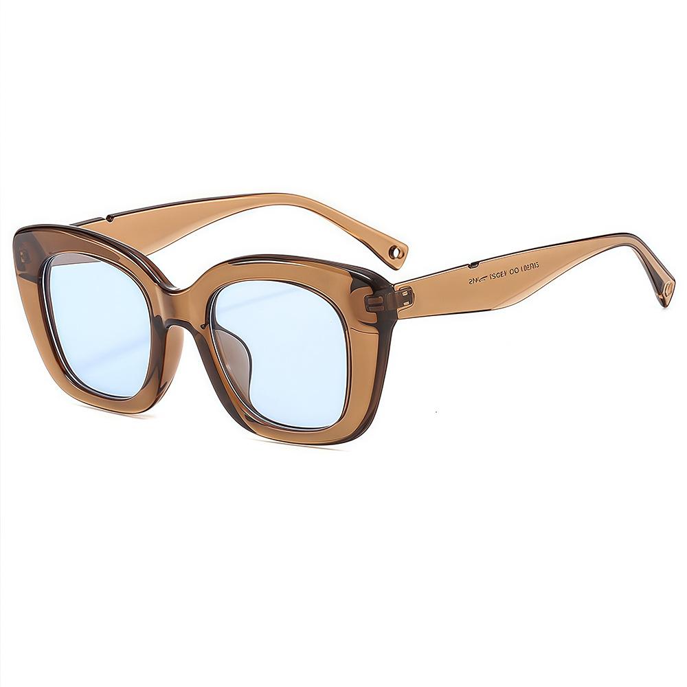 

Latest Luxury Retro Square Leopard Pattern Thick Frame Female Sunglasses Design Simple Yellow Lenses Male Eyewear UV Protection 400 as picture