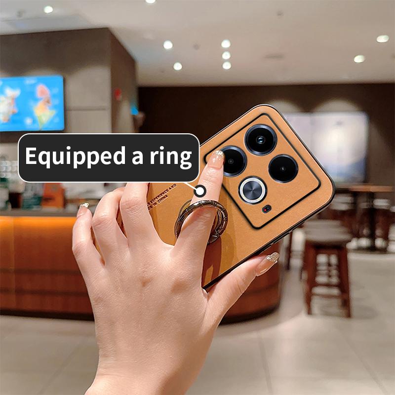 For Infinix Note 40 Pro Case Car Magnetic Ring Holder Phone Case For Infinix Note 40 40Pro Camera Shockproof Leather Back Cover